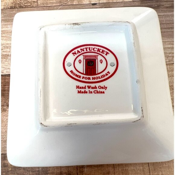 Set Of 2 Nantucket Holiday Ceramic Coasters 4.5'' Square - Picture 4 of 5